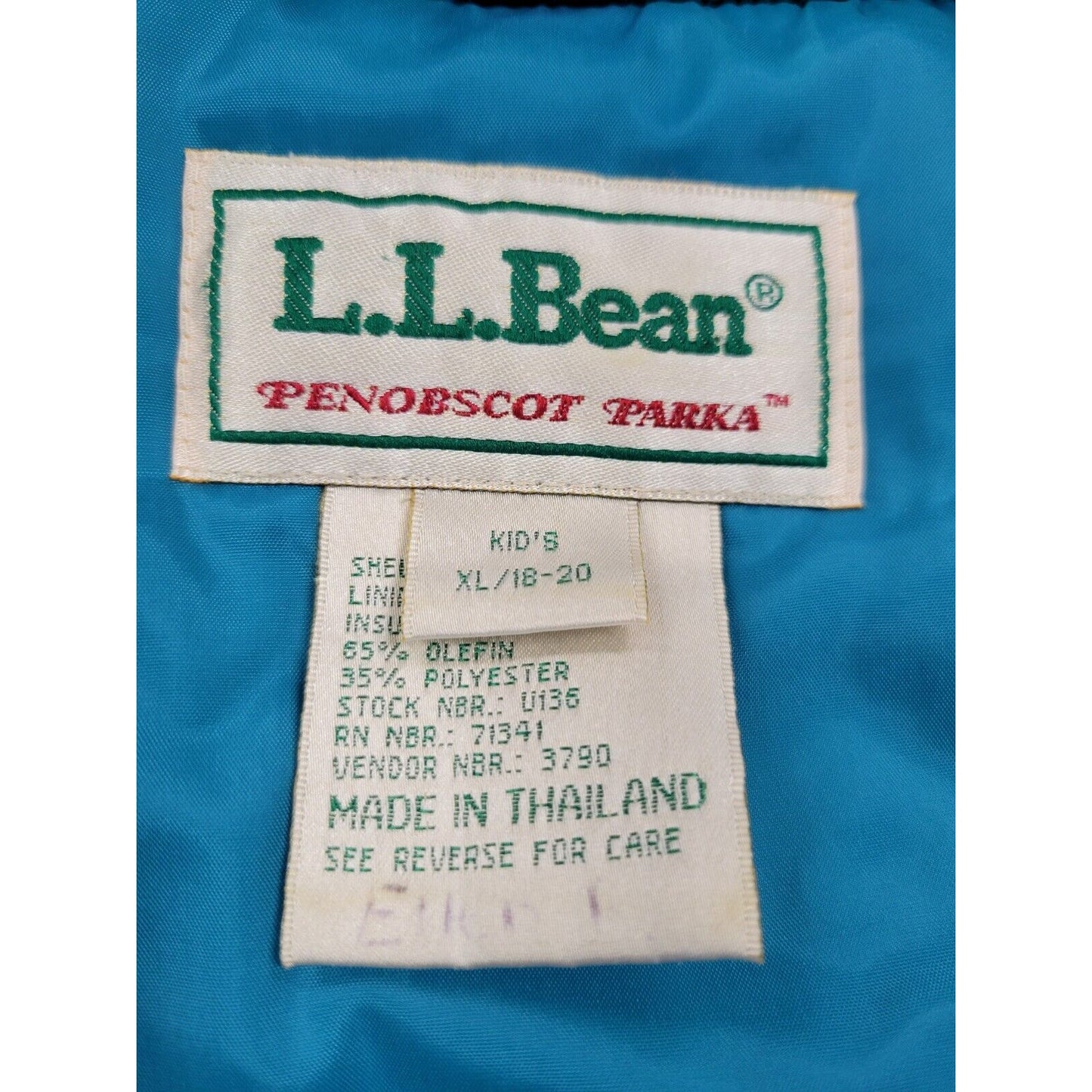L.L. Bean Purple Vintage 1980s 1990s Snow Parka Hooded Ski Coat Small Gold Label