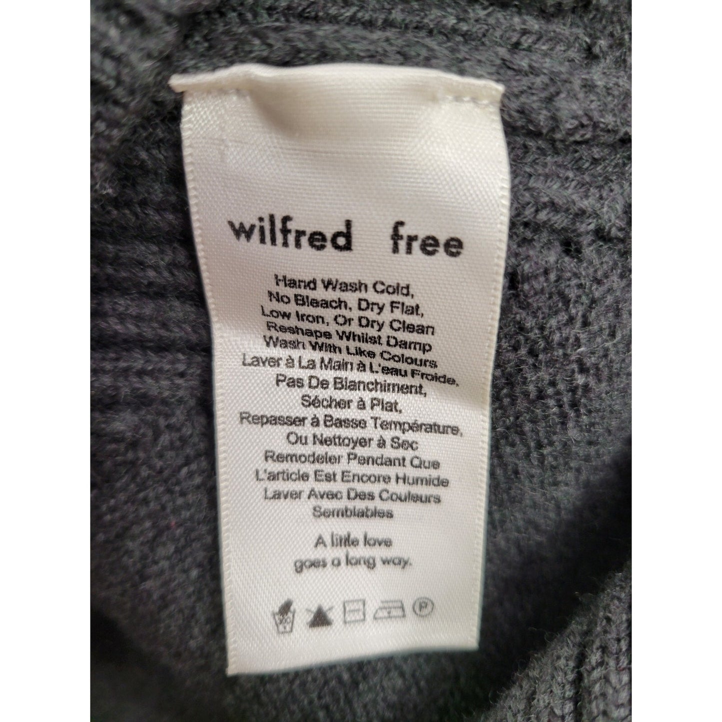 Wilfred Free Medium 100% Merino Wool Gray/Green Sweater Crewneck Women's