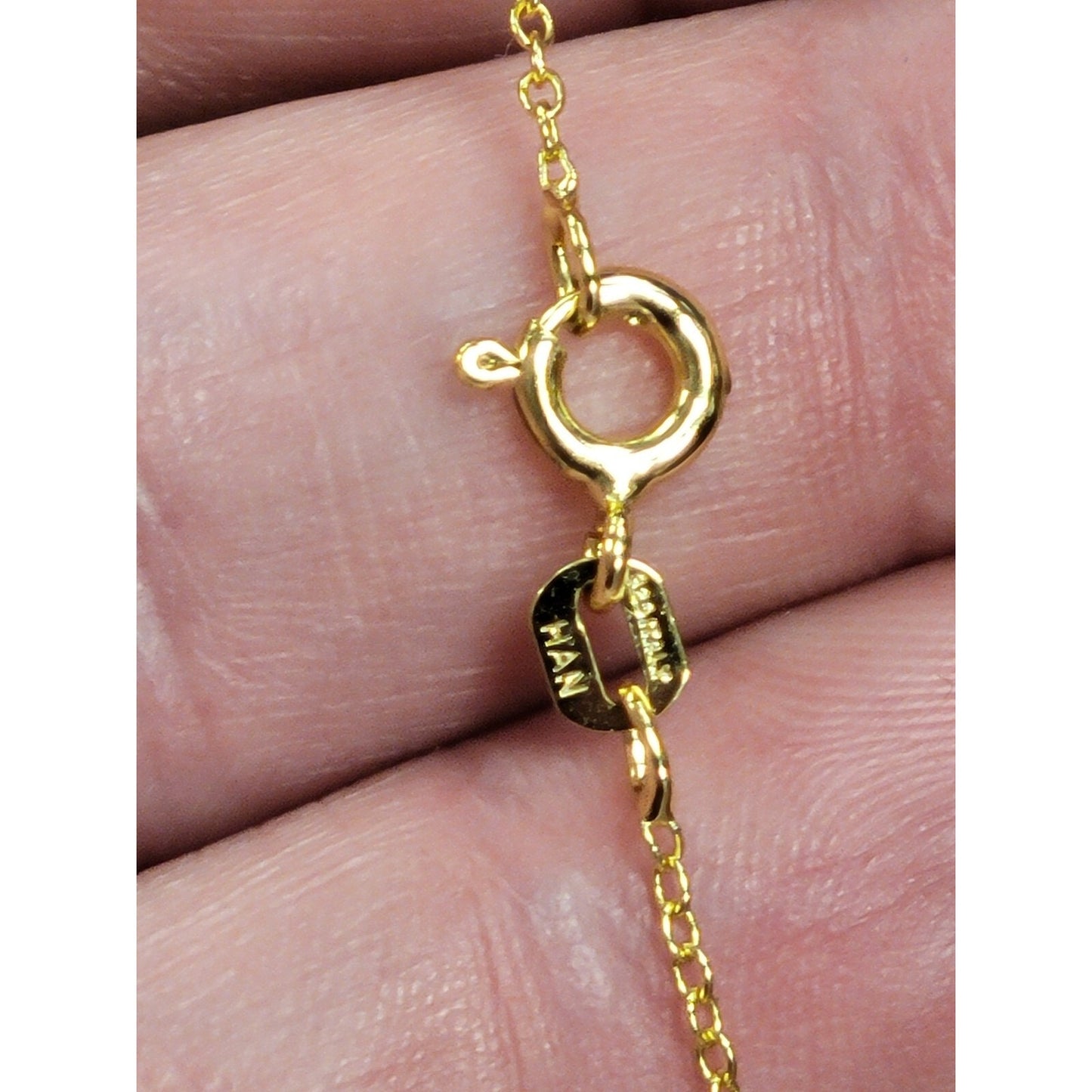 Ruby Pink Diamond Heart Necklace Gold Vermeil over Sterling Silver - 18" Chain