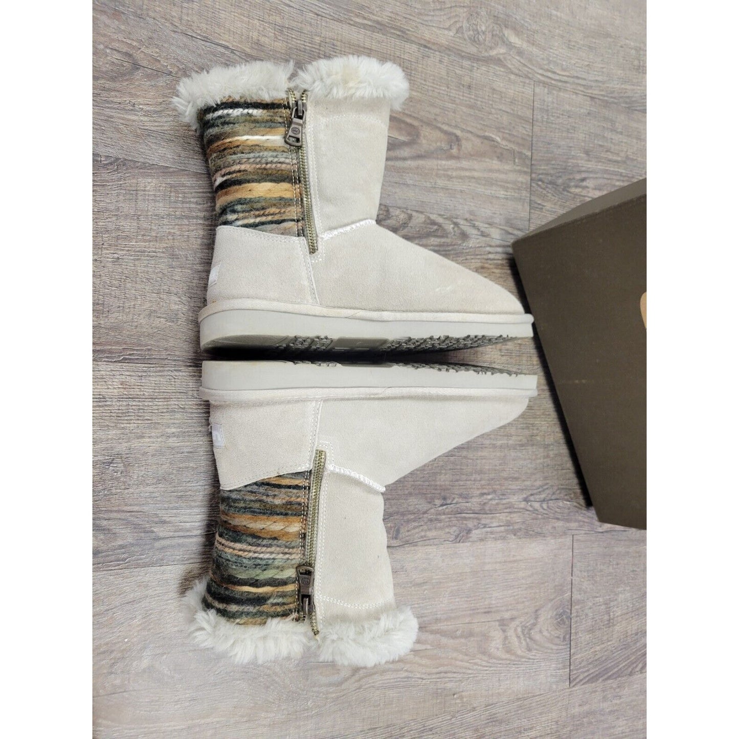 Lamo Water and Stain Resistant Suede Boots Willow Dove Size 6 Gray