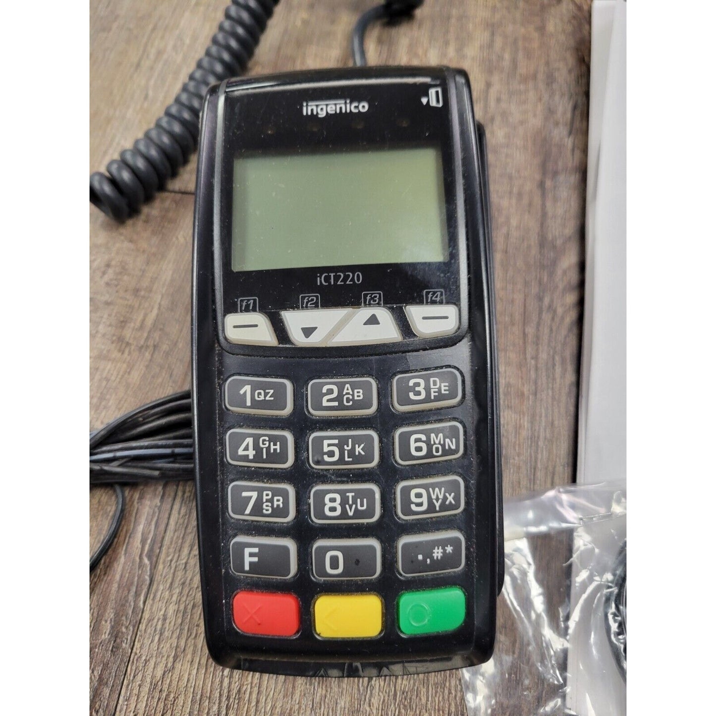 Ingenico iCT220 Credit Card Terminal Power Adapter Cords Manual Included