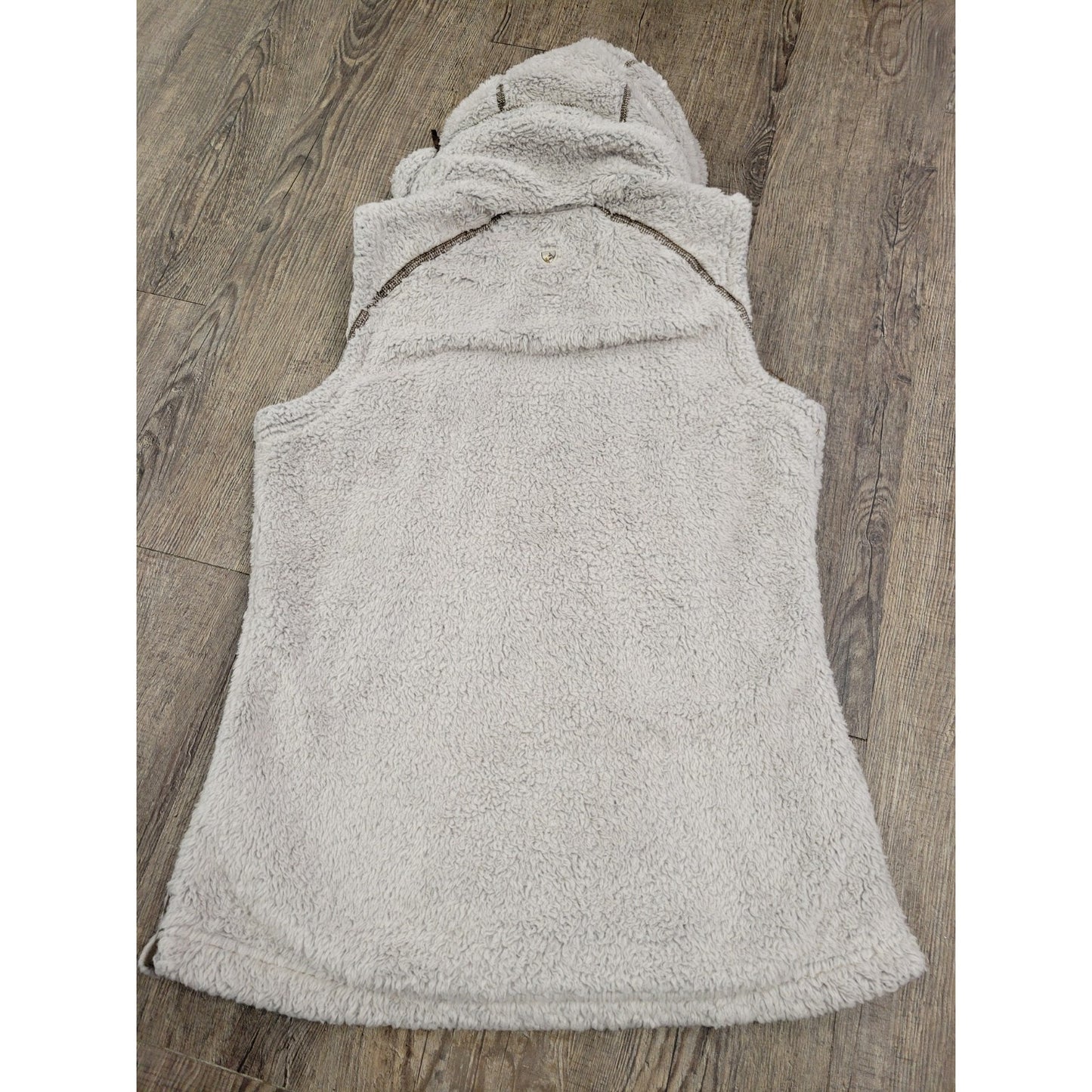 Kuhl Plush Flight Vest Hooded Stone Beige Luxurious Italian fleece Full Zip Smal