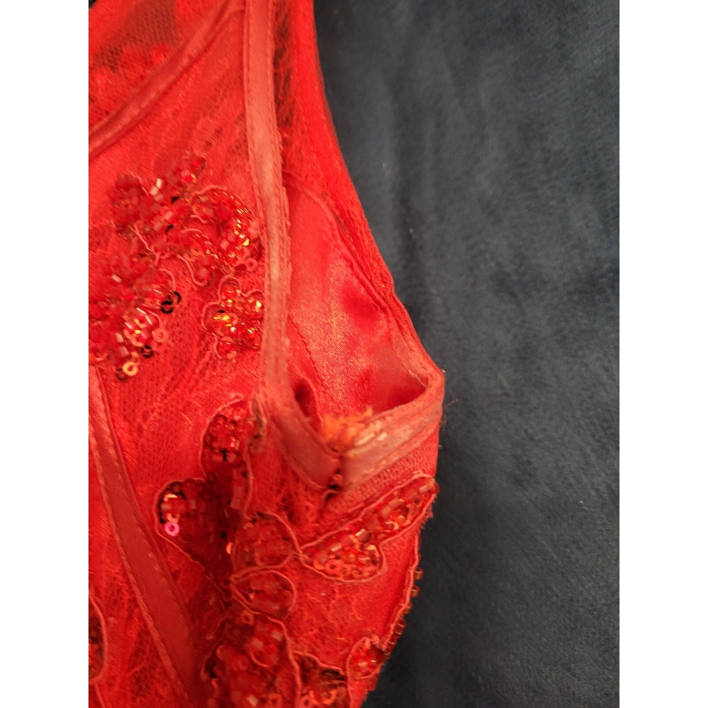 Dave & Johnny Bright Red Sequins Formal Dance Homecoming Dress Size 5/6