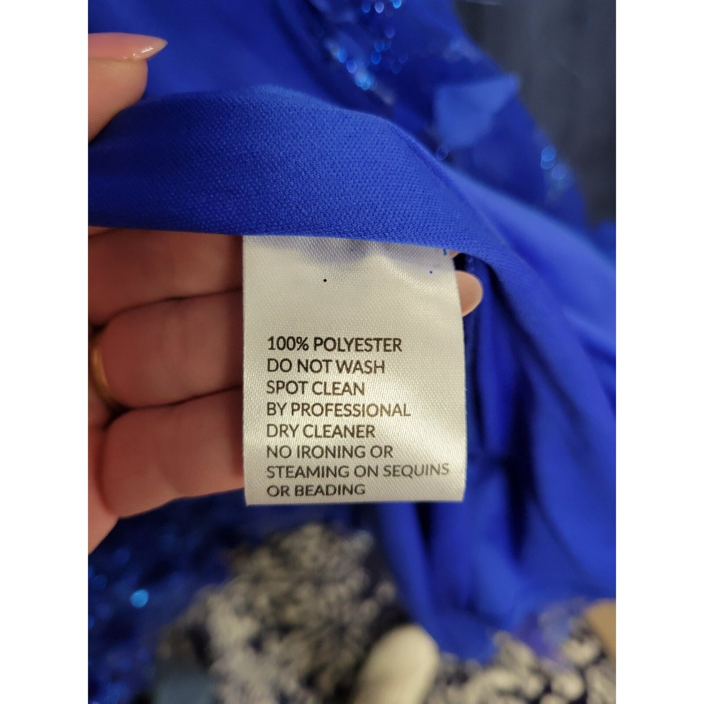Ladivine by Cinderella Royal Blue Off The Shoulder 3D Applique Floral Gown 18