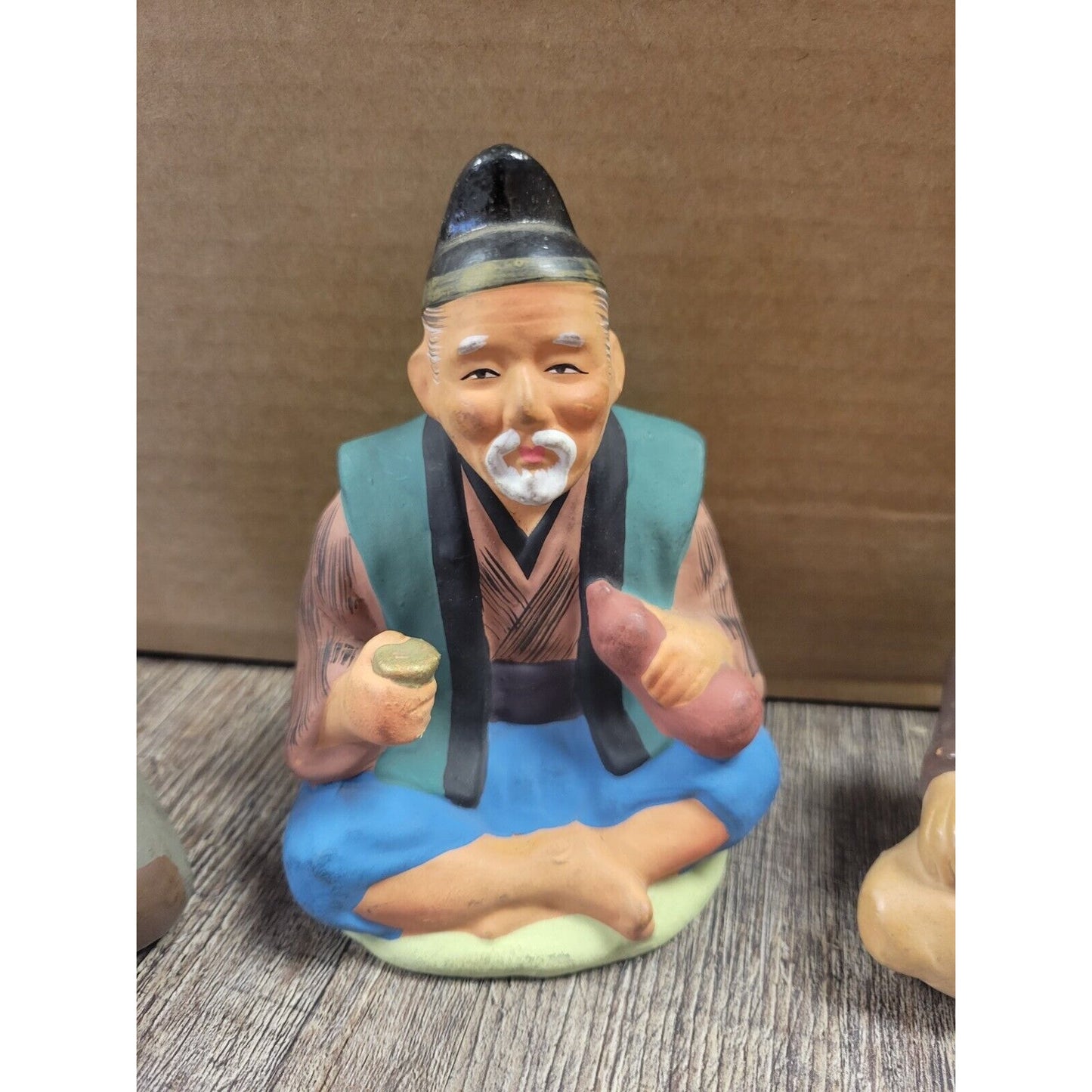 Vintage 1950's Hakata Urasaki Fish Vendor Figurines Lot of 3 - 5" tall Each
