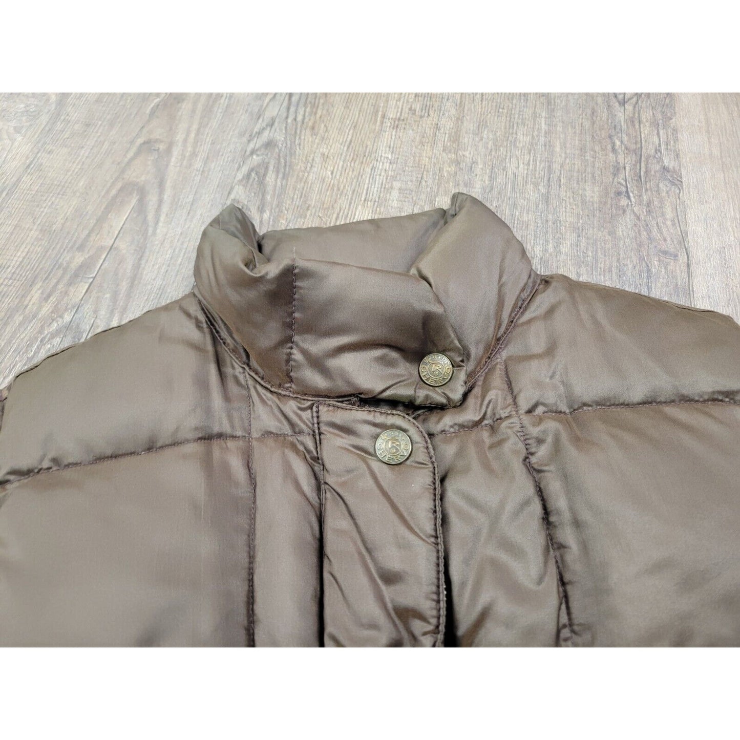 Chervo Down Vest Solid Brown Puffer Golf Wear Large
