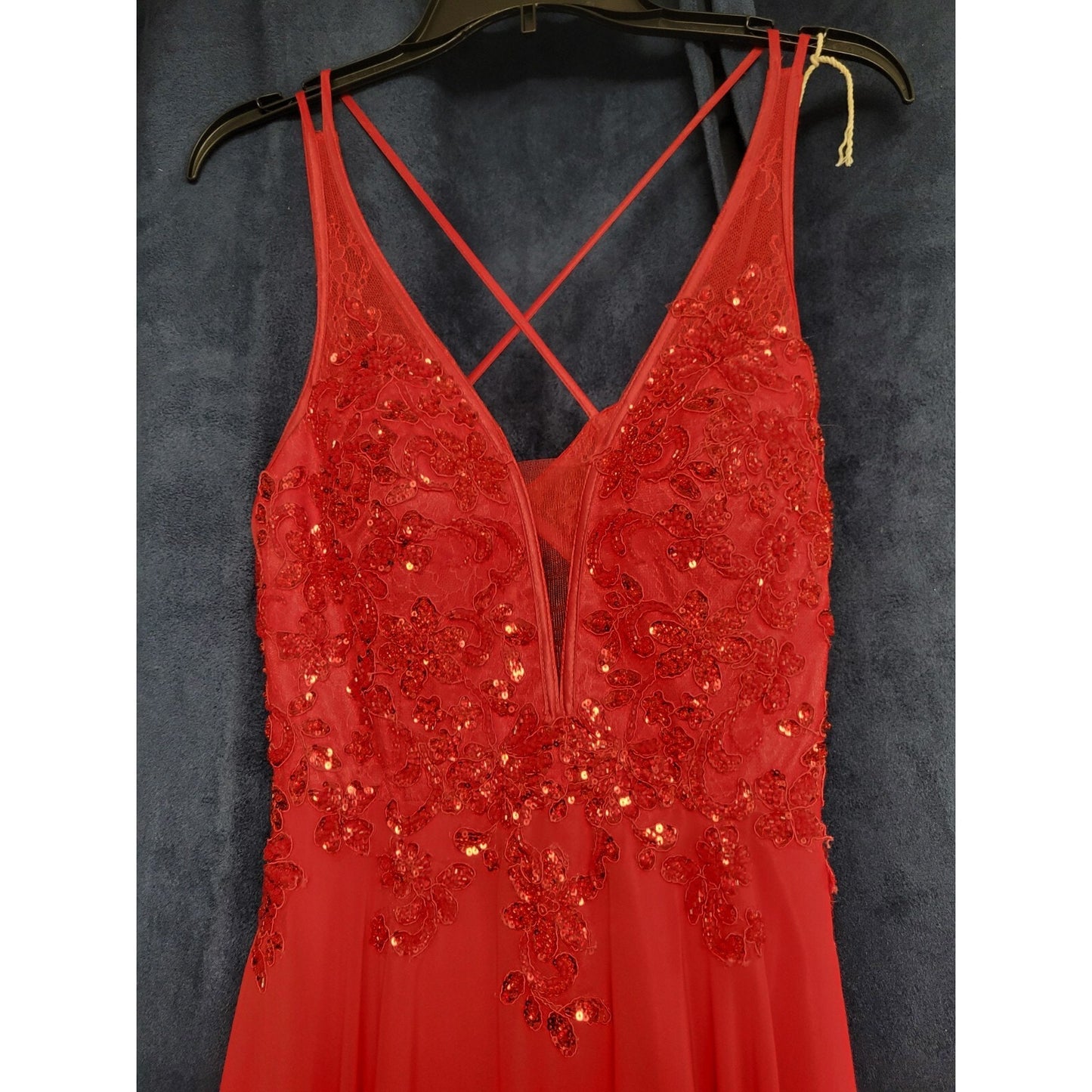 Dave & Johnny Bright Red Sequins Formal Dance Homecoming Dress Size 5/6
