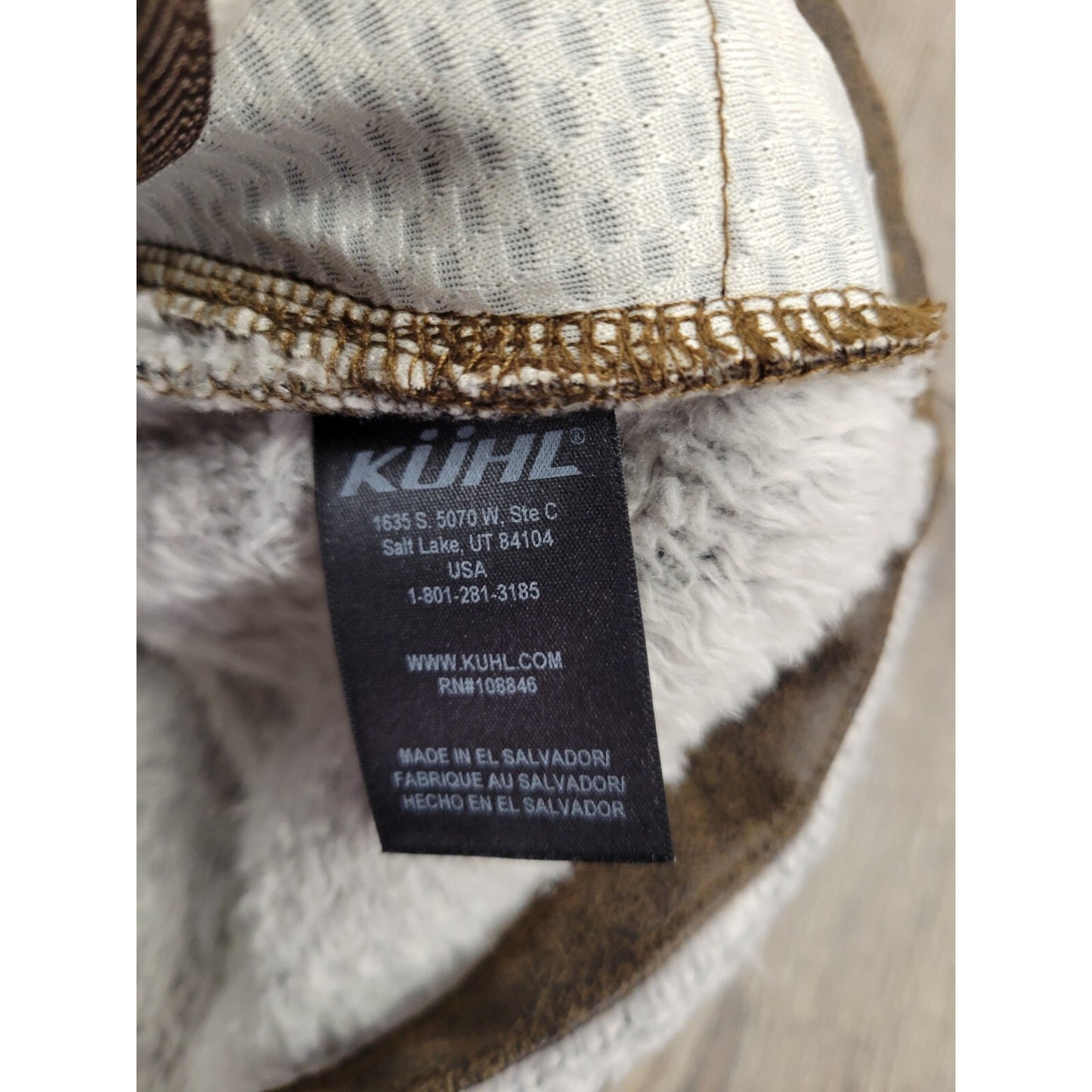 Kuhl Plush Flight Vest Hooded Stone Beige Luxurious Italian fleece Full Zip Smal
