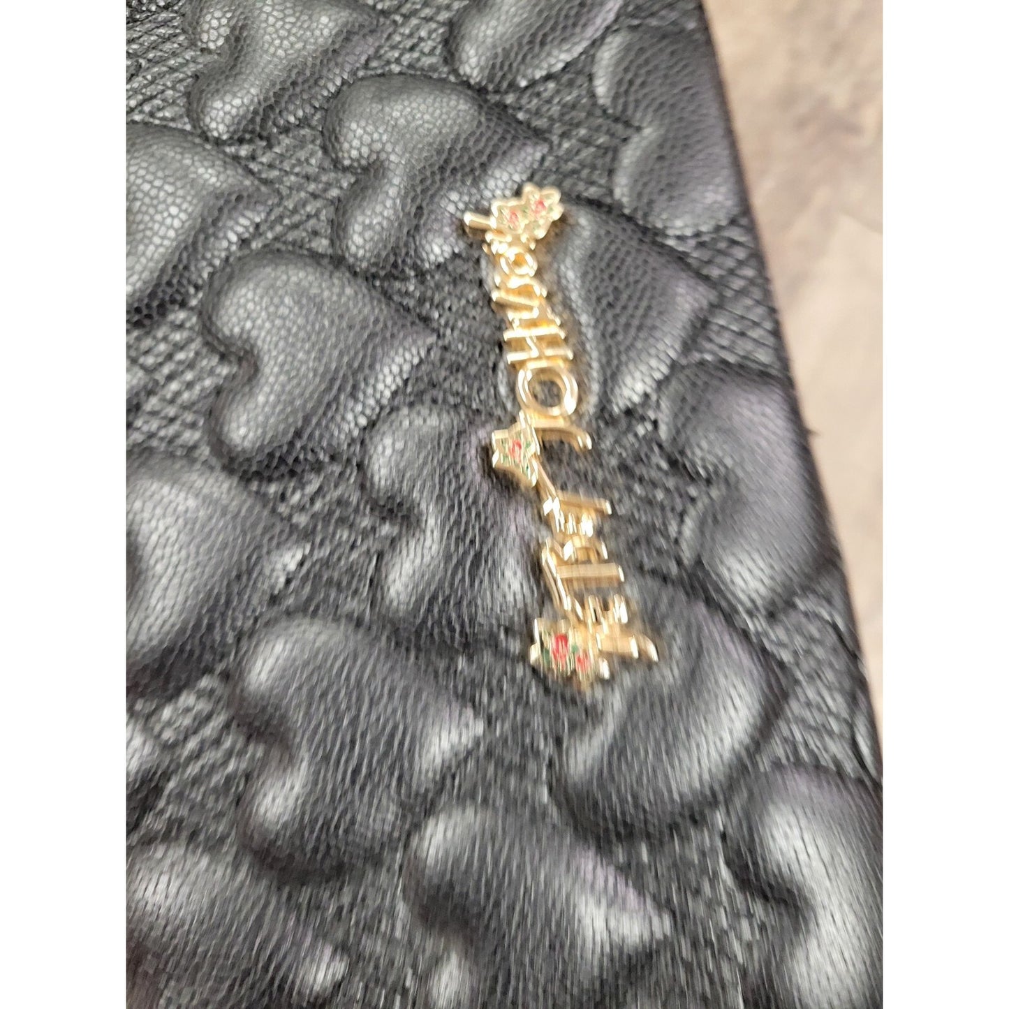 Betsey Johnson Be My Better Half Handbag Chain Strap Black Ivory Pink Purse