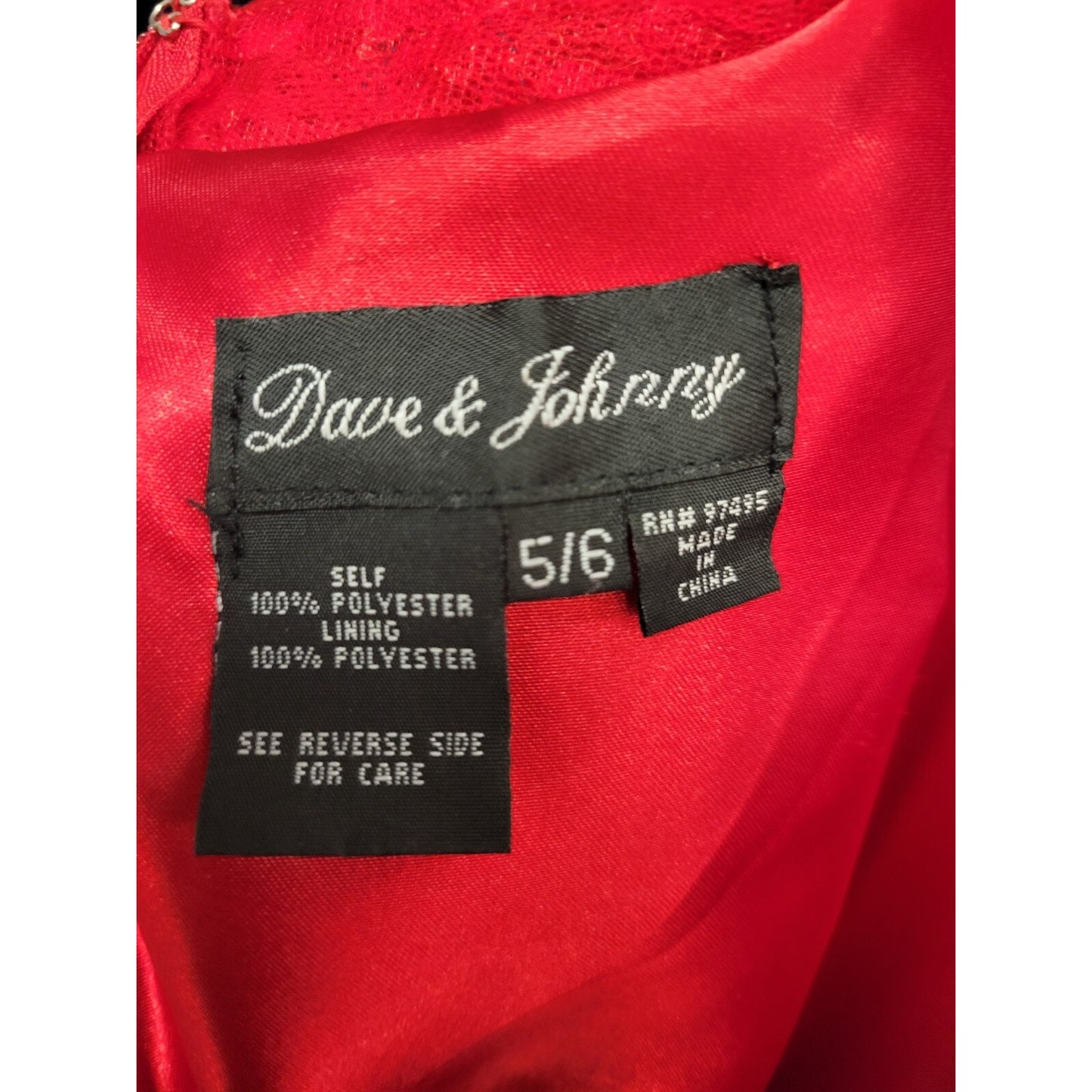 Dave & Johnny Bright Red Sequins Formal Dance Homecoming Dress Size 5/6