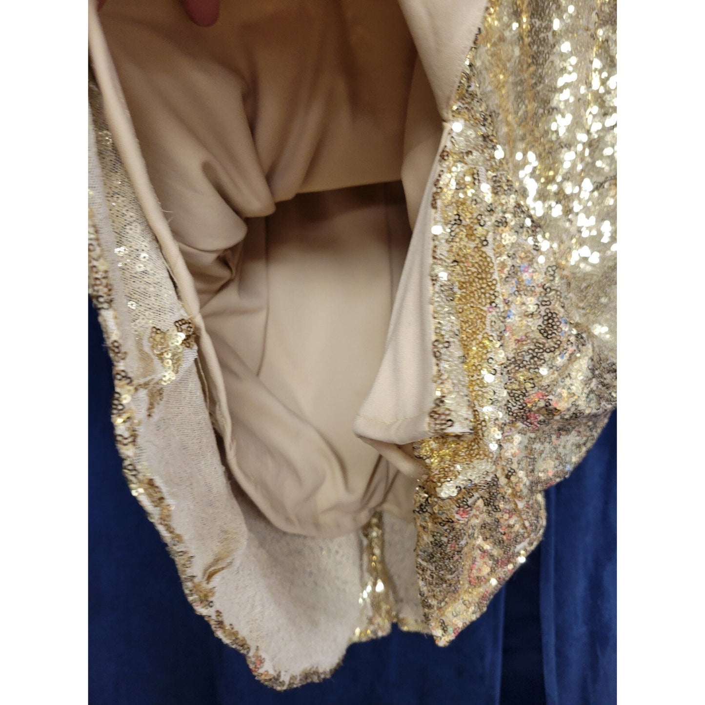 Eva USA Bright Gold Sequin Short Formal Party Homecoming Dance Dress Size Large