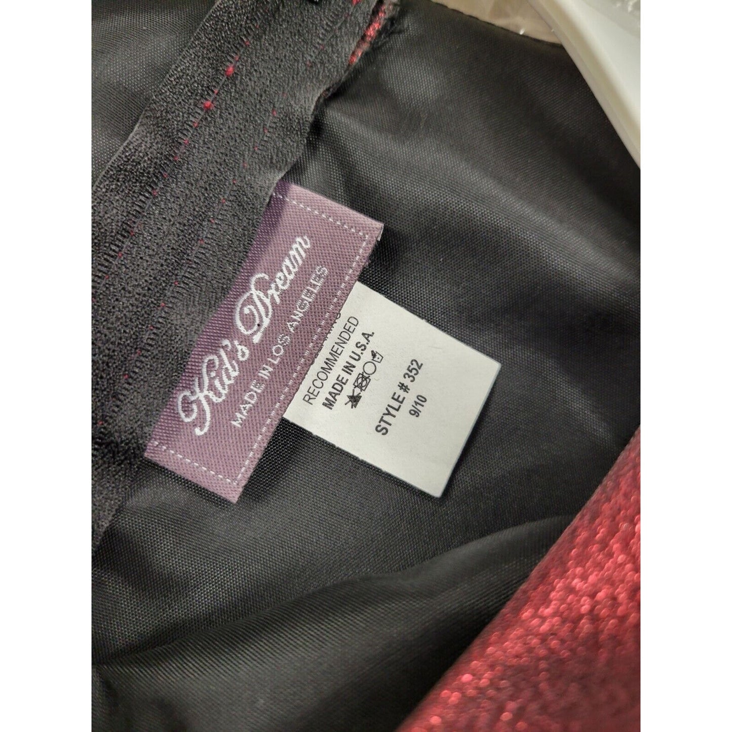 Kid's Dream KD952 Lace Trim Long Tulle Dress Dark Red Black Tulle Jeweled 9/10