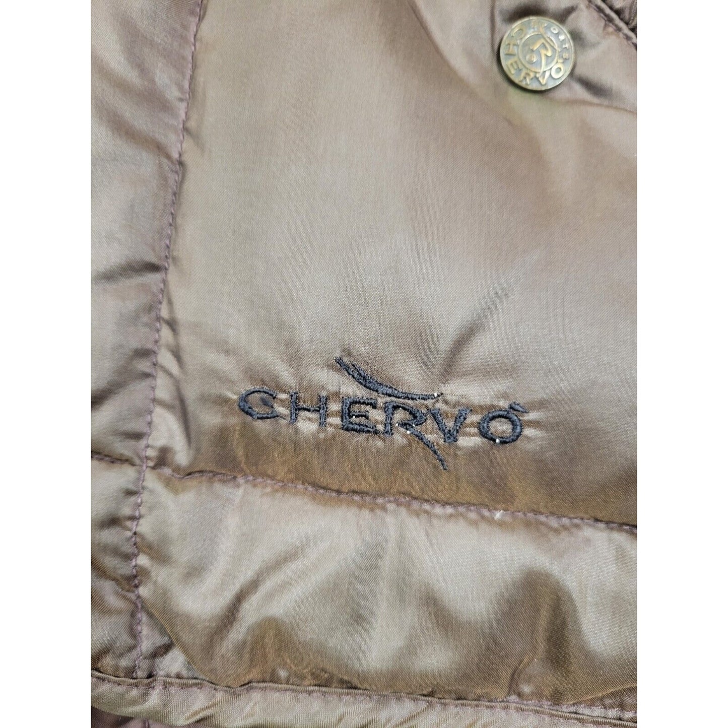 Chervo Down Vest Solid Brown Puffer Golf Wear Large