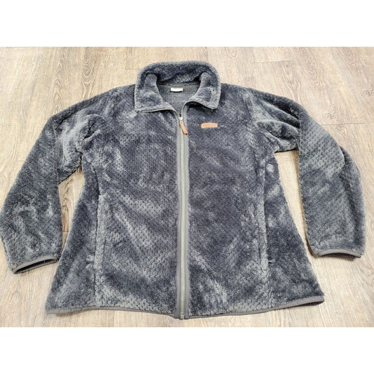 Columbia Women's Fire Side II Sherpa Full Zip Jacket 1819792 Dark Gray Plus 1X