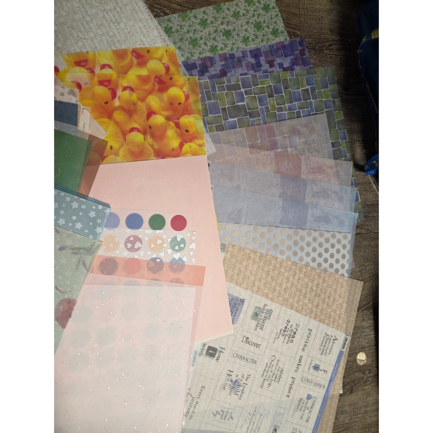 Scrapbooking 12x12 Vellum Sheer Textured Smooth Papers Pages Laura Ashley + More