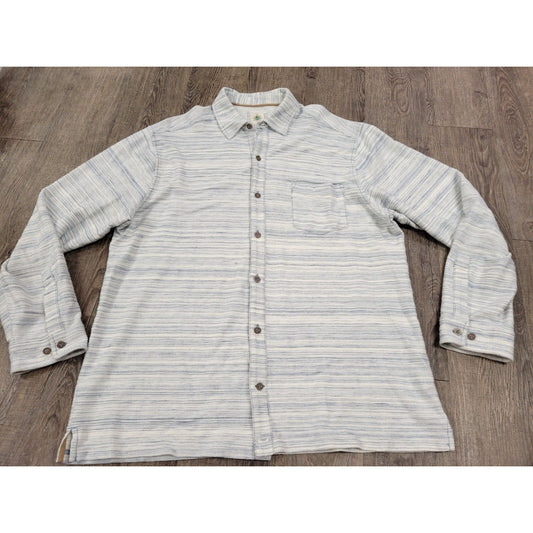 The Territory Ahead Stripe Long Sleeve Button XL Gray Blue