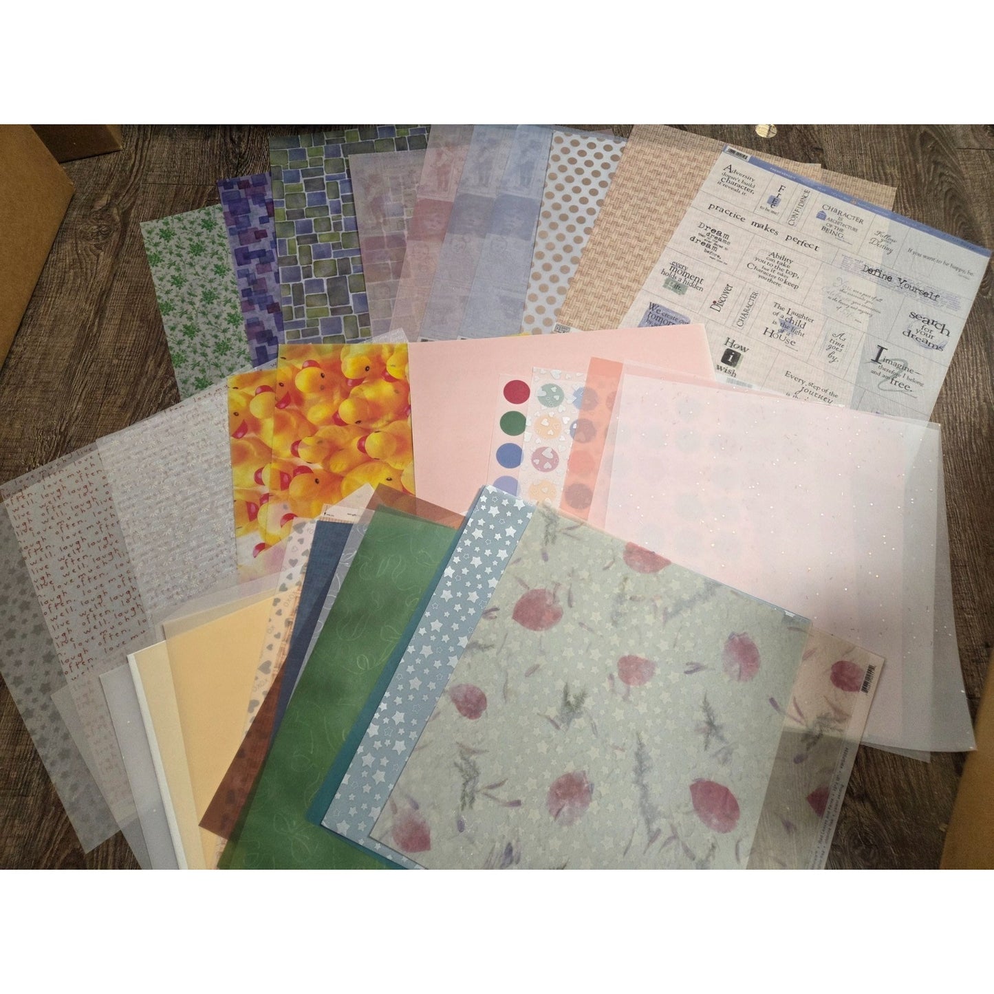 Scrapbooking 12x12 Vellum Sheer Textured Smooth Papers Pages Laura Ashley + More