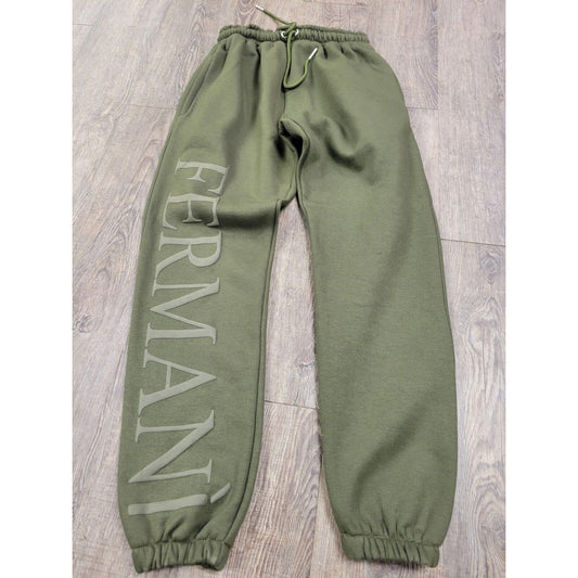Zella Fermani Dark Green Men's Elastic Waist Sweatpants Joggers Size Small