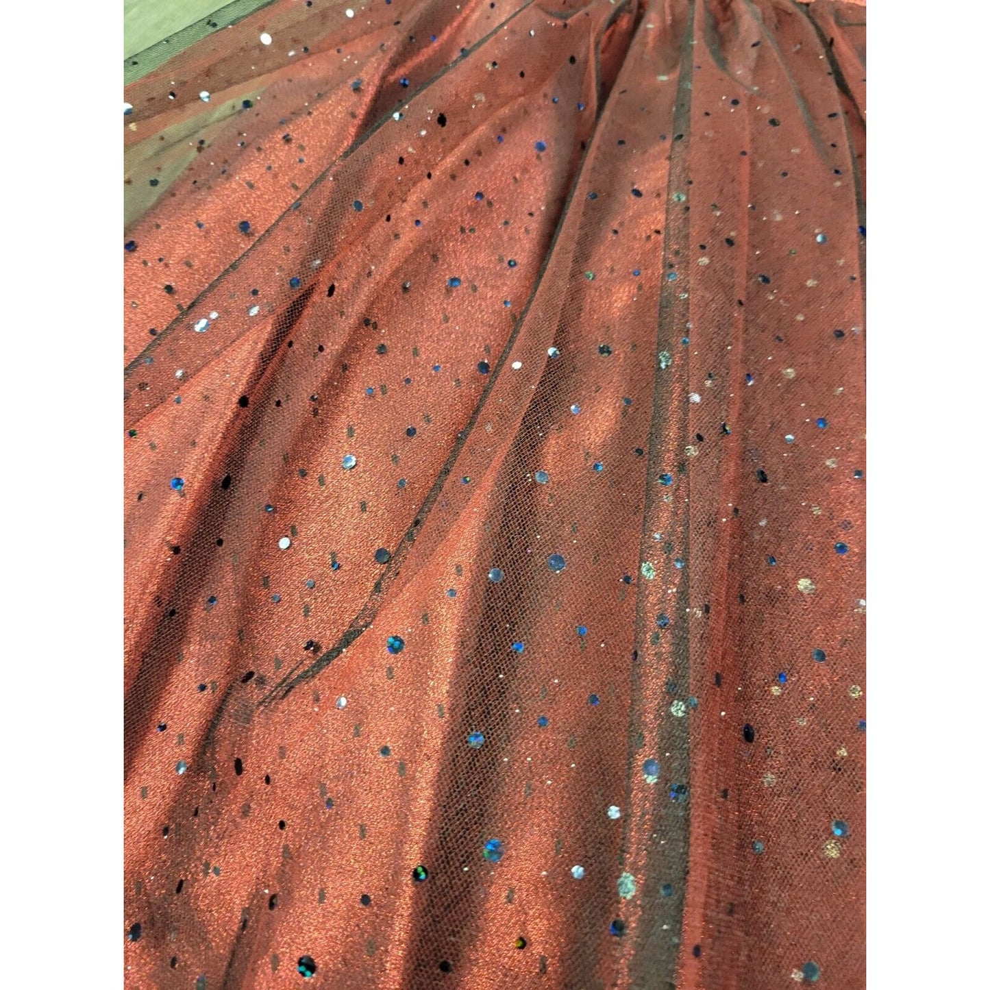Kid's Dream KD952 Lace Trim Long Tulle Dress Dark Red Black Tulle Jeweled 9/10