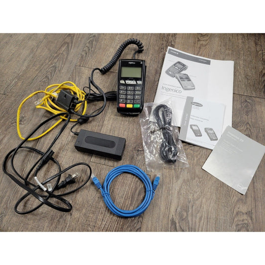 Ingenico iCT220 Credit Card Terminal Power Adapter Cords Manual Included