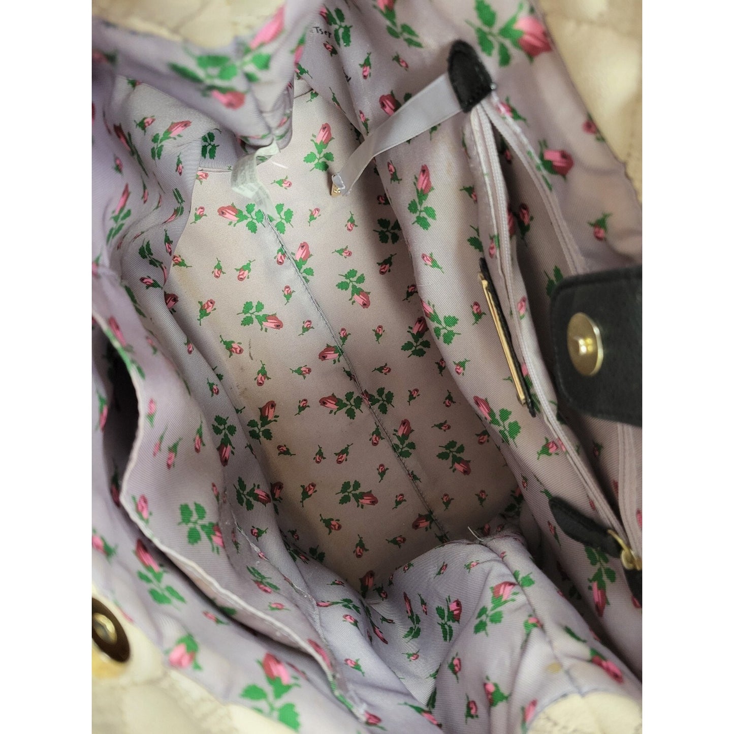 Betsey Johnson Be My Better Half Handbag Chain Strap Black Ivory Pink Purse