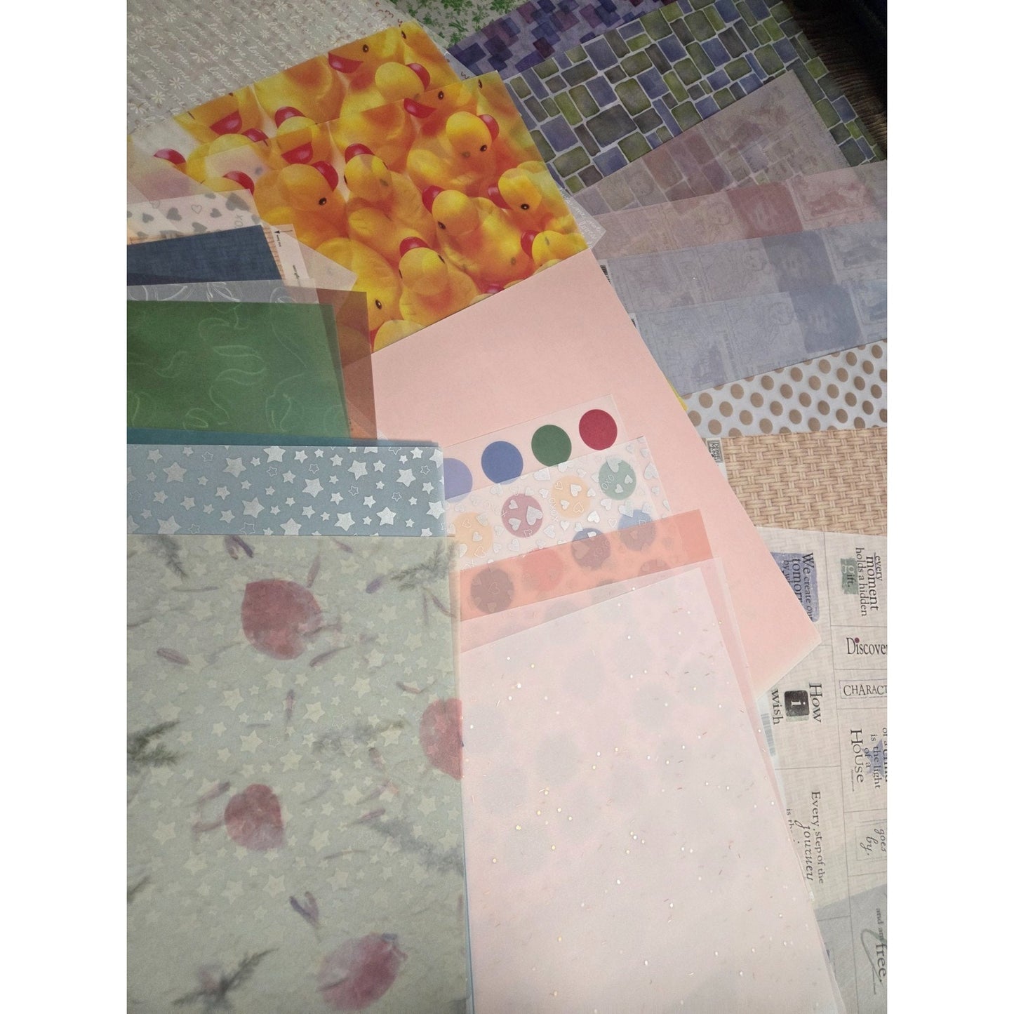 Scrapbooking 12x12 Vellum Sheer Textured Smooth Papers Pages Laura Ashley + More